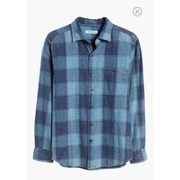 Tommy Bahama Mens Plaid Indio Shores Buffalo Check Button-Up Shirt Size M - Picture 2 of 14